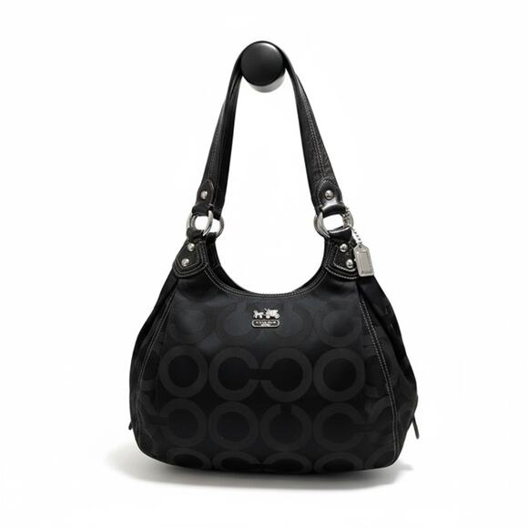 Coach Black Signature Jacquard Shoulder Bag - Picture 1 of 3